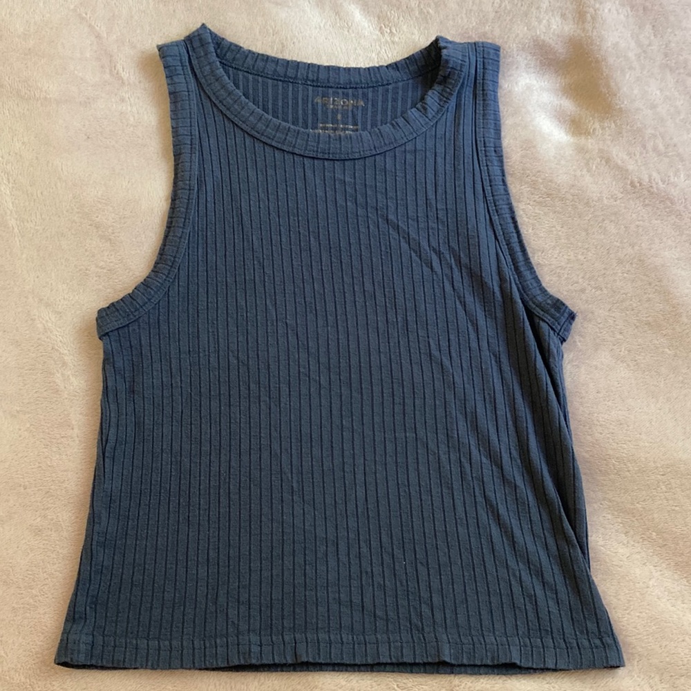 women’s small arizona brand dark blue ribbed tank top